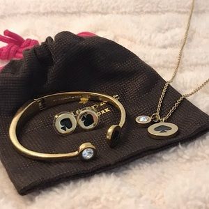 Kate Spade Spot The Spade Bracelet, Necklace, Earrings & Dust Bag Set
